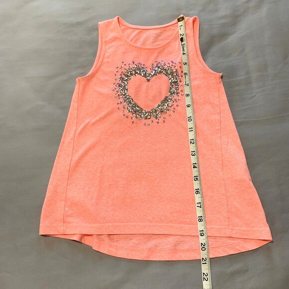 Girls Orange Tank Tops Glitter Sequin Children's Place Size 7/8 Off Shoulder - Picture 5 of 11